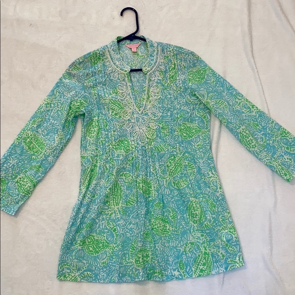 Lilly Pulitzer blue crab print Sarasota tunic - Picture 4 of 7